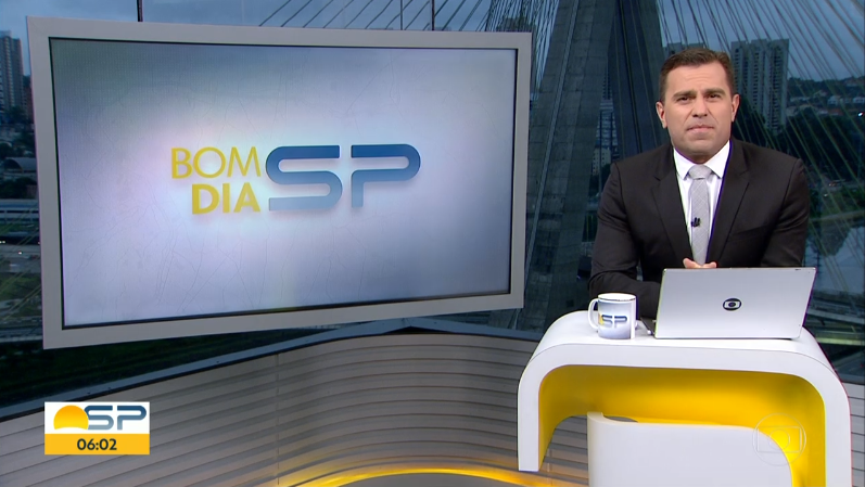 Rodrigo Bocardi no comando do Bom Dia São Paulo (Foto: Reprodução/Globo)