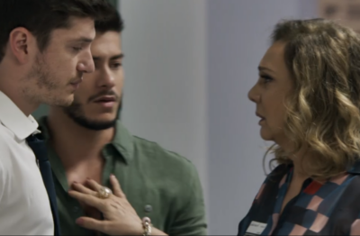 Nádia e os filhos em O Outro Lado do Paraíso (Foto: Reprodução)