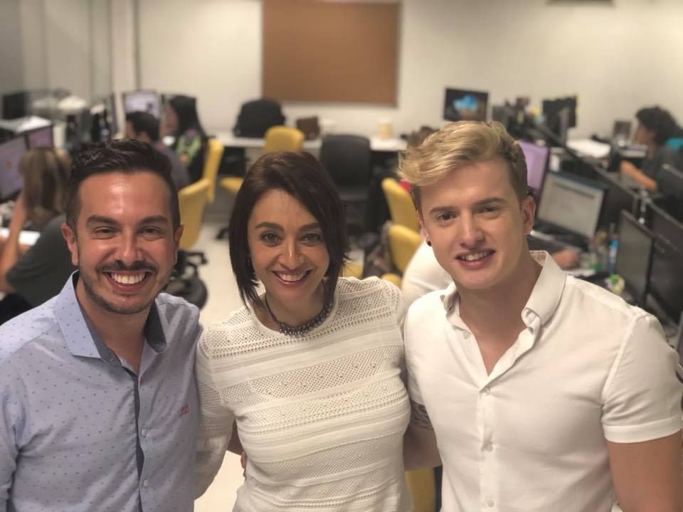André Mantovanni, Catia Fonseca e Aaron Tura do Melhor da Tarde na Band (Foto reprodução)