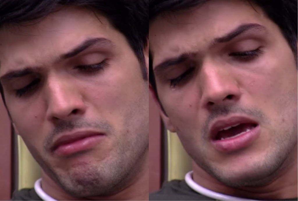 Lucas chora no BBB18 (Foto montagem: TV Foco)