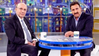 O ministro Henrique Meirelles em entrevista a Ratinho
(Foto: Gabriel Cardoso/SBT)