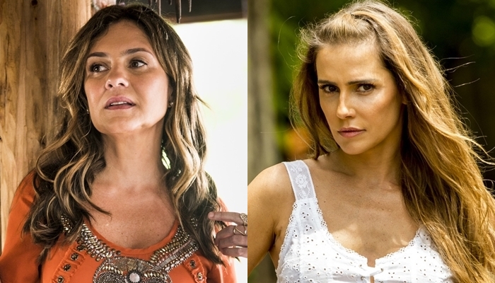 Laureta (Adriana Esteves) e Karola (Deborah Secco) em Segundo Sol (Foto: Globo/João Miguel Júnior/João Cotta)