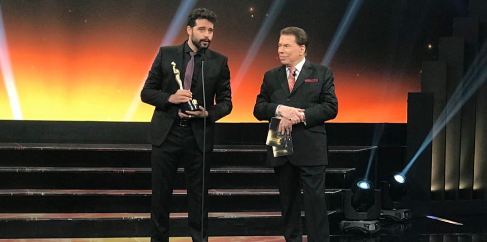 Guilherme Winter e Silvio Santos no Troféu Imprensa (Foto: Divulgação)