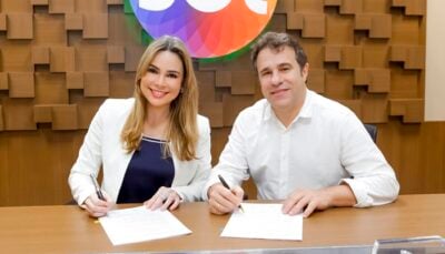 Rachel Sheherazade e Fernando Pelegio, diretor artístico do SBT
(Foto: Gabriel Cardoso/SBT).