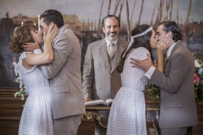 Casamento duplo em Tempo de Amar. (Foto: Artur Meninea/TV Globo)