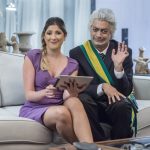 Os atores Fernando Caruso e Dani Calabresa como Temer e sua esposa, Marcella, no Zorra
(Foto: Globo/Mauricio Fidalgo)