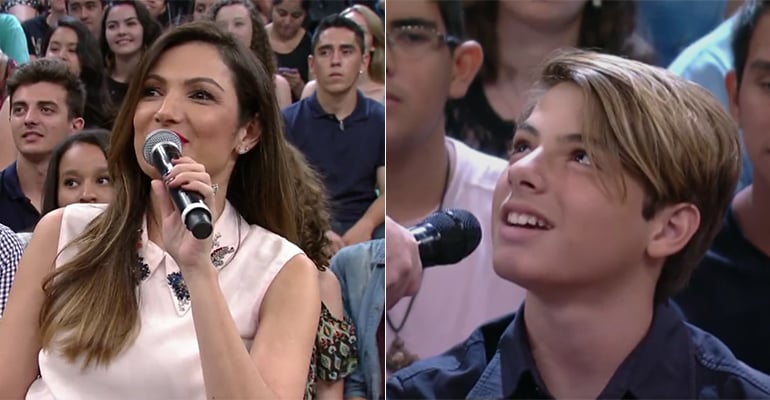 Patrícia Poeta e filho, Felipe (Foto: Reprodução)
