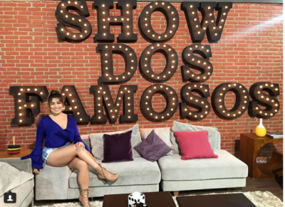 Naiara nos bastidores do quadro. Foto - reprodução/Insta.