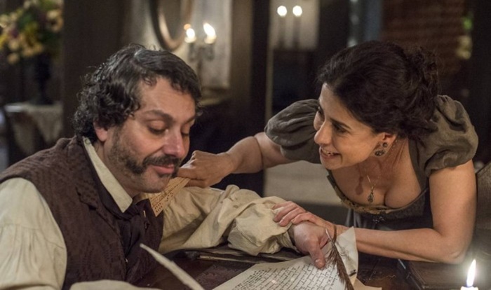 Alexandre Nero e Fernanda Torres em cena de Filhos da Pátria. (Foto: Divulgação/TV Globo/Estevam Avellar)