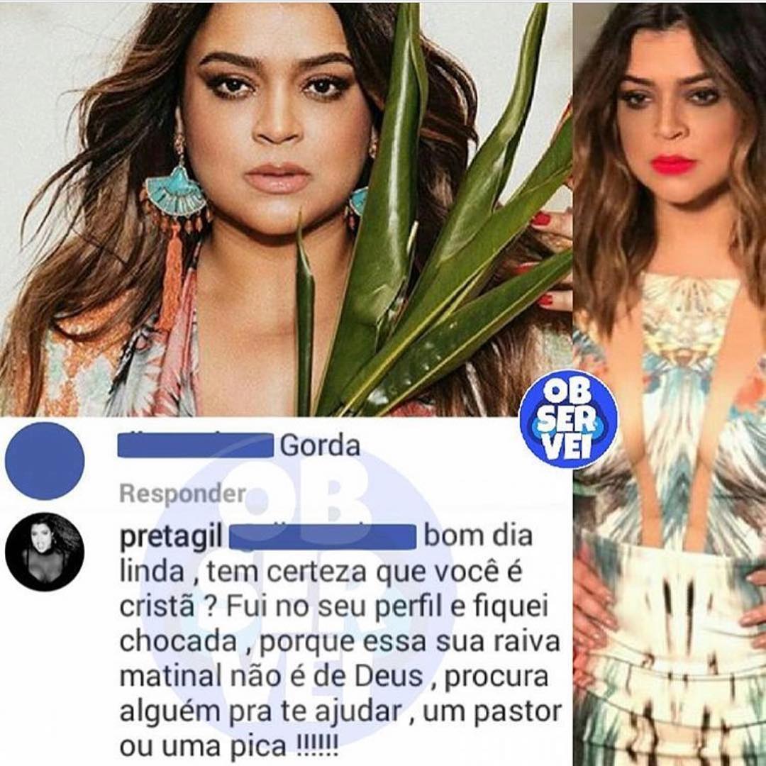 Resposta de Preta Gil (Foto: Reprodução / Observei)