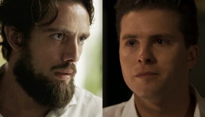 Renato (Rafael Cardoso) e Patrick (Thiago Fragoso) em cenas de O Outro Lado do Paraíso
(Foto: Divulgação/Globo/Montagem TV Foco)