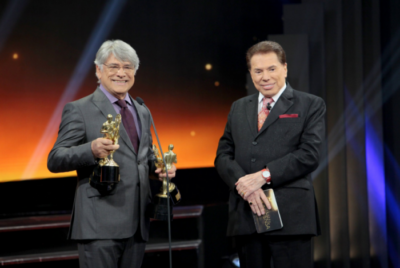 Presença de Sérgio Chapelin (Globo) foi uma das únicas coisas boas do Troféu Imprensa 2018 (Foto: Divulgação/SBT)