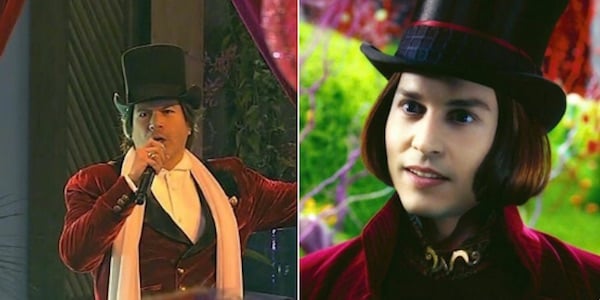 Paulo Ricardo (esquerda) e Willy Wonka (direita) (Foto: Reprodução)