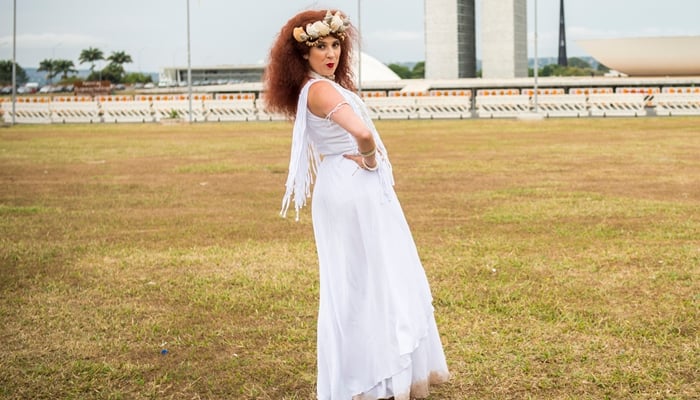 Dani Calabresa em cena do Zorra gravada em Brasília (Foto: Globo/João Miguel Júnior)