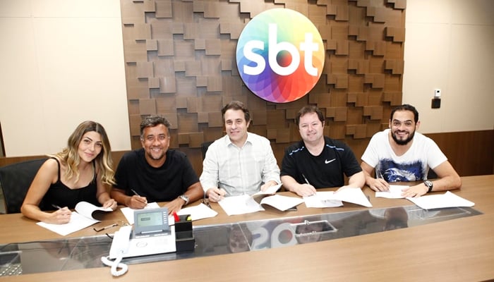 Marlei, Maurício, Fernando Pelegio, Porpetone e Matheus (Foto: Gabriel Cardoso/SBT)