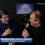 Na estreia do Agora é com Datena, apresentador recebeu Amado Batista. (Foto: Reprodução/Band)