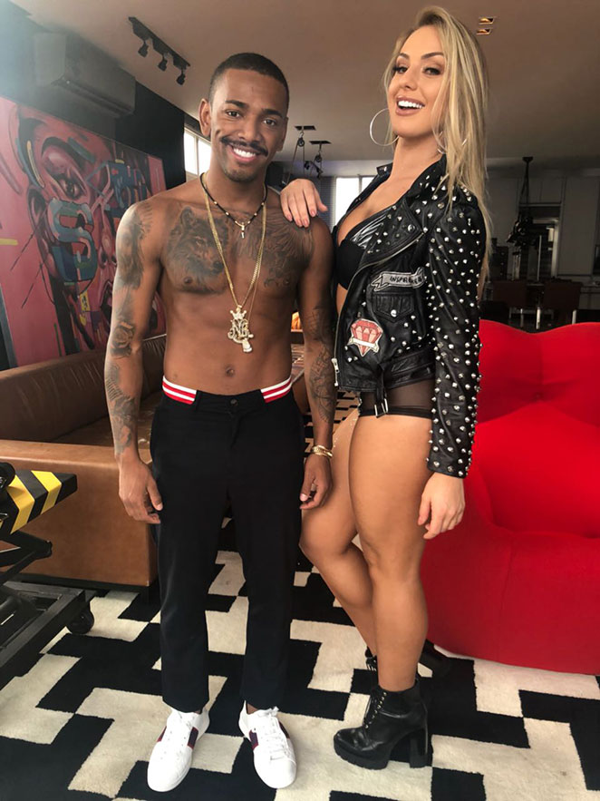 Nego do Borel grava clipe com Monick Camargo (Crédito: Divulgação/MF Press Global)