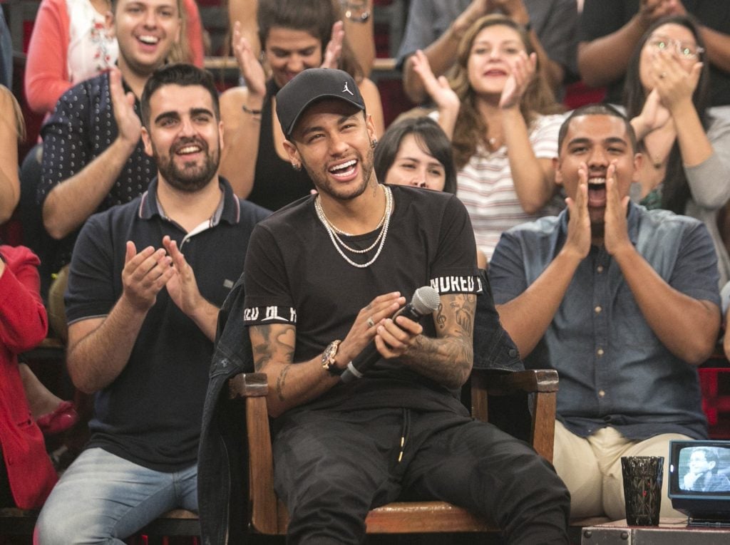 O jogador Neymar no Altas Horas (Foto: Rogério Fernandes/TV Globo)