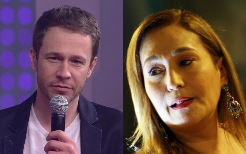 Tiago Leifert e Sonia Abrão (Foto: Reprodução)