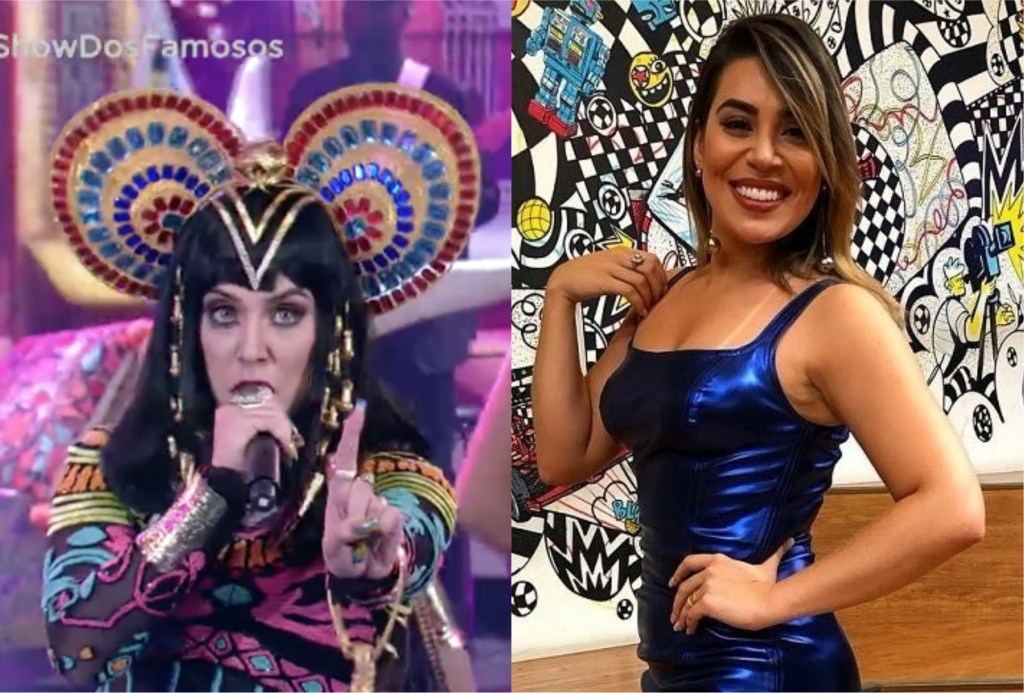 Naiara Azevedo foi Katy Perry no Show dos Famosos (Foto montagem: TV Foco)