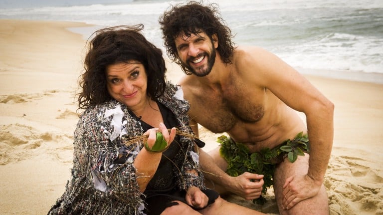 Guilherme como Tarzan com Grace Gianoukas em Haja Coração (Foto: Reprodução)