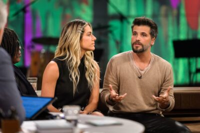 Bruno Gagliasso e a esposa (Foto: Ramón Vasconcellos/TV Globo)
