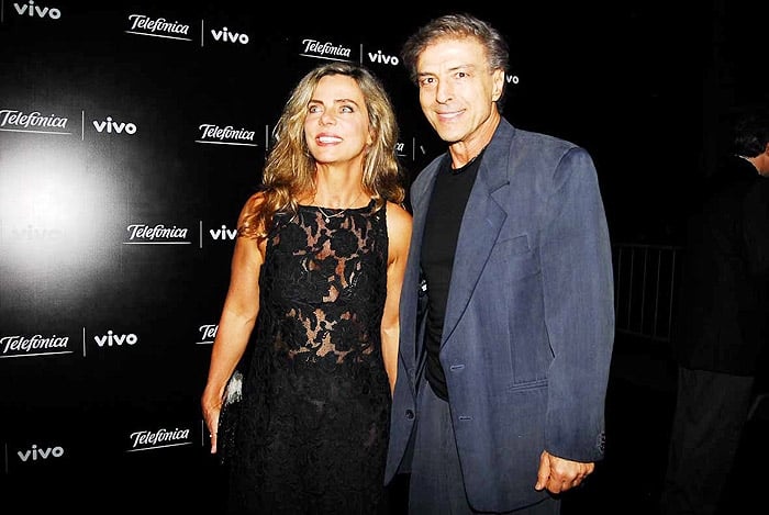 O casal Bruna Lombardi e Carlos Alberto Riccelli (Foto: Reprodução)