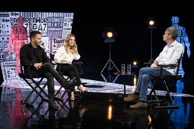 Sandy e Júnior no quadro Linha do Tempo