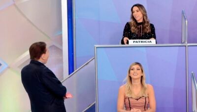 Silvio Santos conversa com a filha, Patricia, durante seu programa dominical
(Foto: Lourival Ribeiro/SBT)