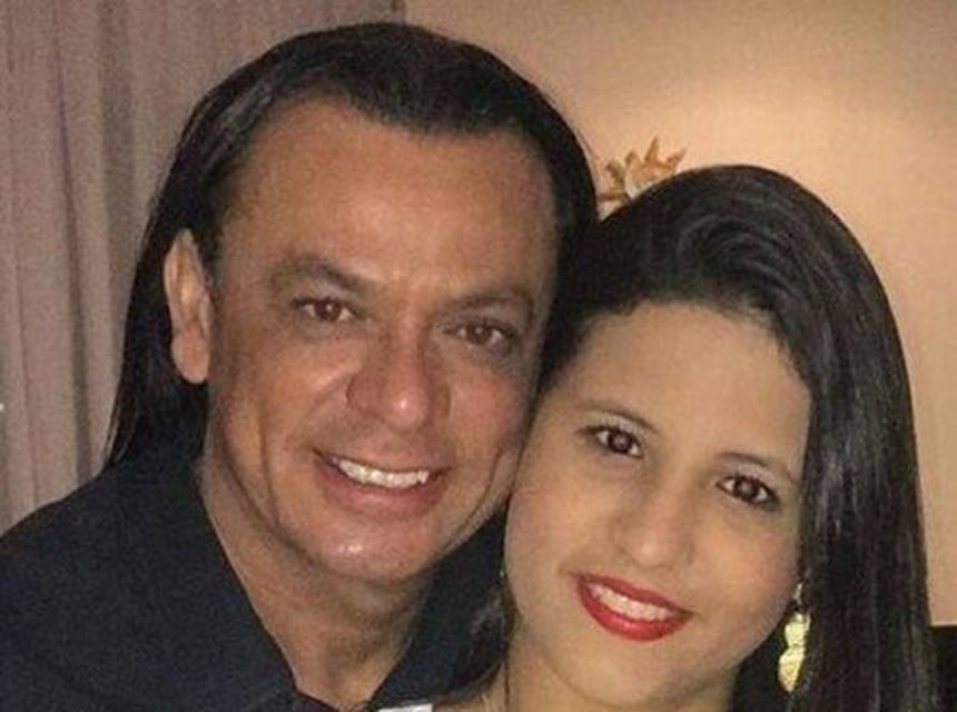 Frank Aguiar e a noiva (Foto: Reprodução)