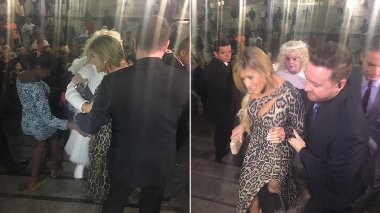 Lívia Andrade causa tumulto em casamento de Lexa e Guimê na Catedral da Sé, em São Paulo Imagem: Montagem/Gisele 