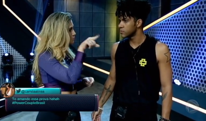 Nadja e D'Black no Power Couple (Foto: Reprodução)