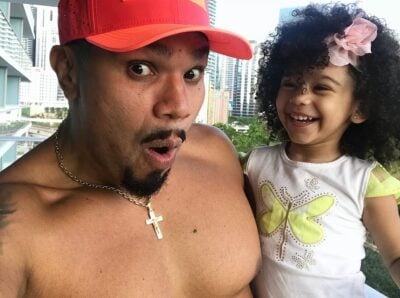 Naldo Benny e a filha (Foto: Reprodução)