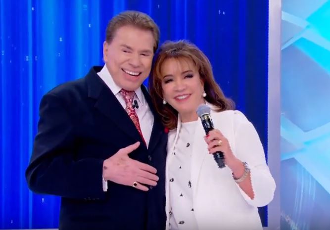 Silvio Santos e Íris Abravanel (Foto: Reprodução/SBT)