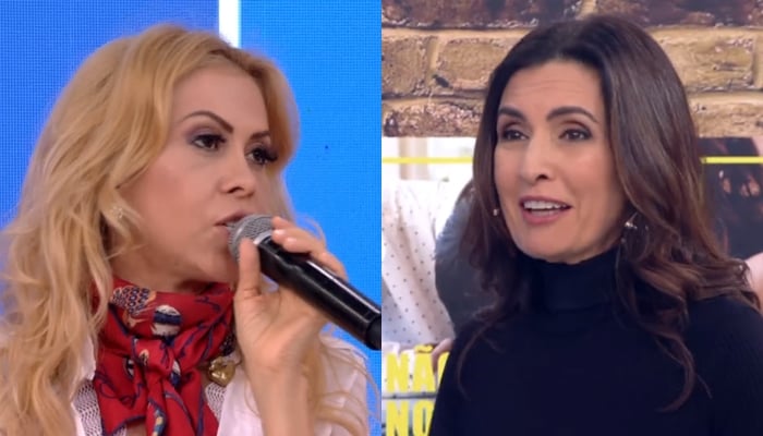 Joelma e Fátima Bernardes durante o Encontro (Foto: Reprodução/Globo)