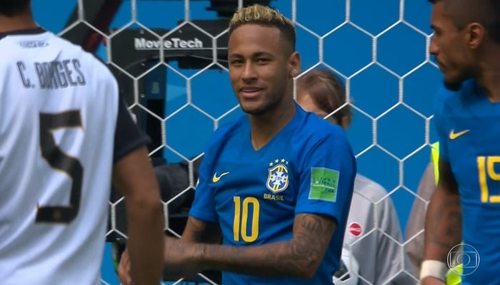 Neymar durante o jogo entre Brasil x Croácia (Foto: Reprodução/Globo)