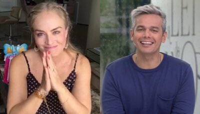 Otaviano Costa e Angélica na 'geladeira' da Globo. (Foto: Reprodução)