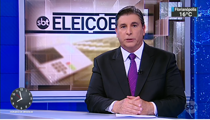 O apresentador Carlos Nascimento no SBT Brasil (Foto: Reprodução/SBT)