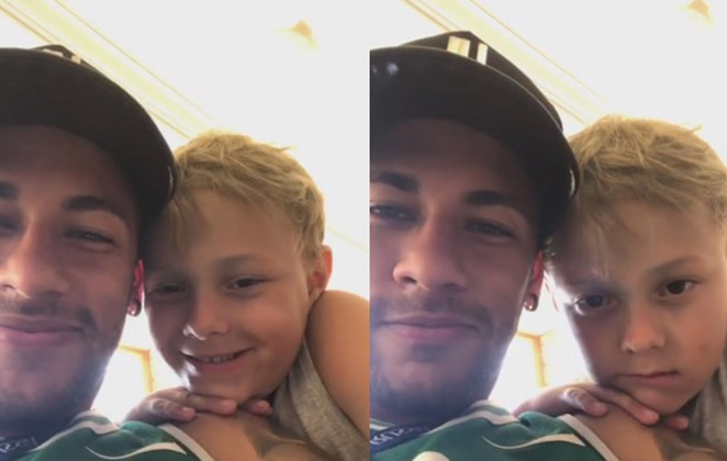 Neymar e filho (Foto: Reprodução/ Instagram Stories)