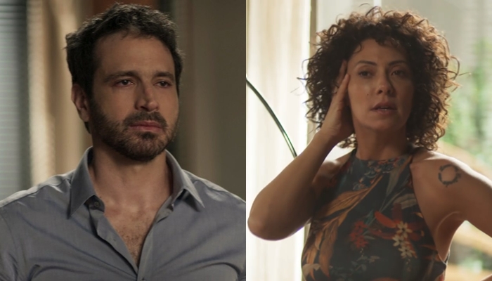 Edgar (Caco Ciocler) e Cacau (Fabiula Nascimento) em cena de Segundo Sol (Foto: Reprodução/Globo)
