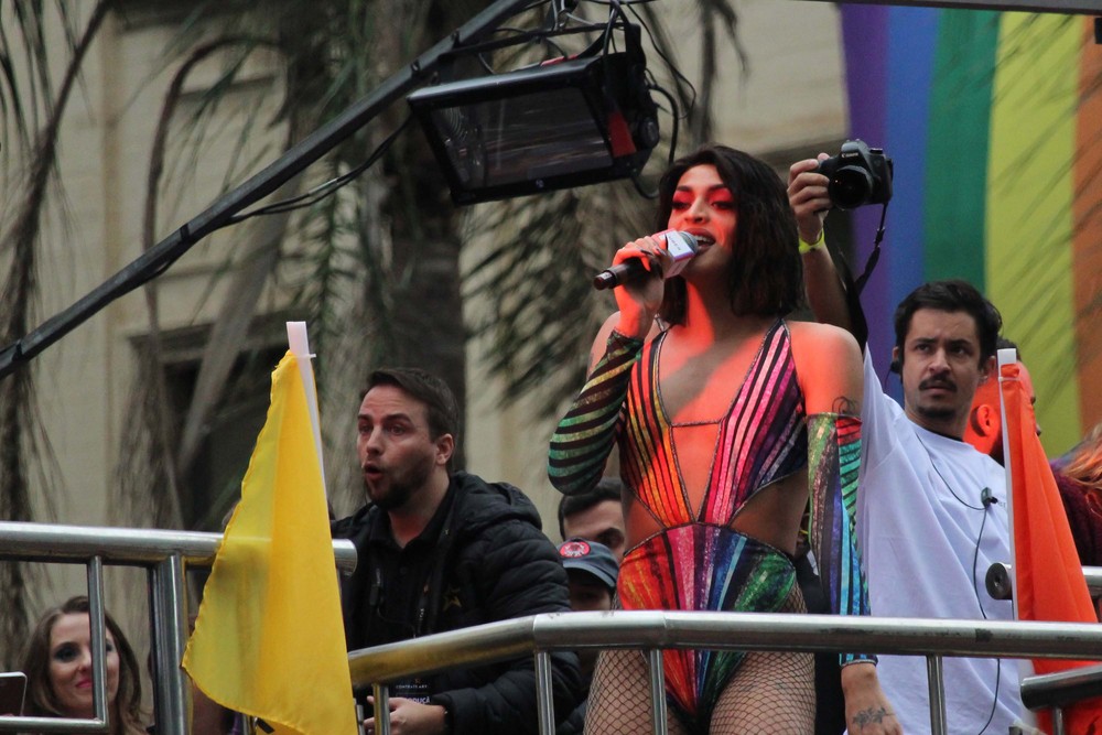 Pabllo Vittar na parada gay 2018 (Foto: Reprodução)