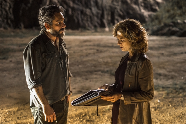 Pedro (Alexandre Nero) e Cássia (Patricia Pillar) em cena de Onde Nascem os Fortes (Foto: Globo/Estevam Avellar)