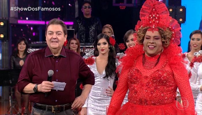 Fausto Silva e Tiago Abravanel durante o Show dos Famosos (Foto: Reprodução/Globo)