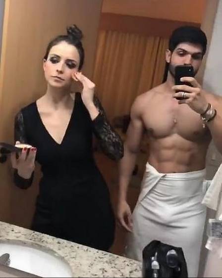 Lucas posta vídeo de toalha no banheiro com a noiva Foto: Reprodução/Instagram