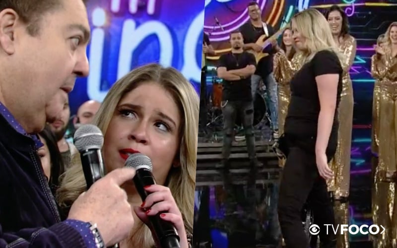Marília Mendonça mostrou como emagreceu para Faustão (Foto reprodução)