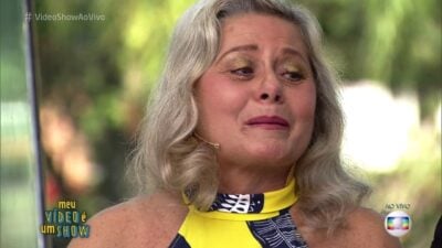 Vera Fischer emocionada no Vídeo Show (Foto: Reprodução)