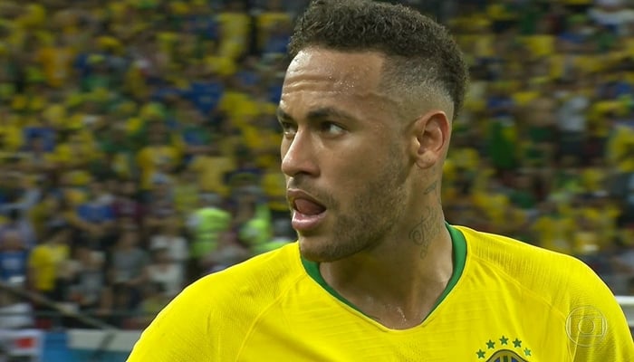 Neymar no jogo entre Brasil x Bélgica na Copa do Mundo na Rússia (Foto: Reprodução/Globo)
