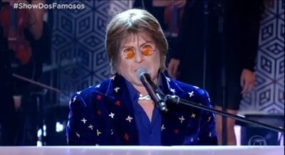 Paulo Ricardo virou piada após apresentação no Show dos Famosos. (Foto: Reprodução/TV Globo)