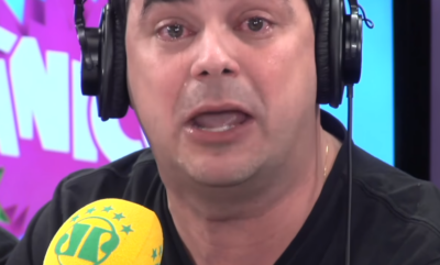 Humorista chorou na despedida da rádio Jovem Pan. (Foto: Reprodução)
