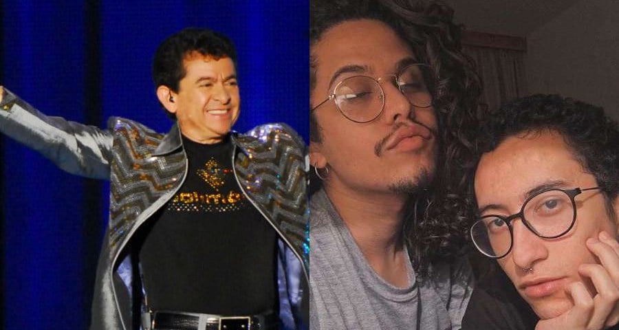 Solimões, o filho e o namorado (Foto: Reprodução)